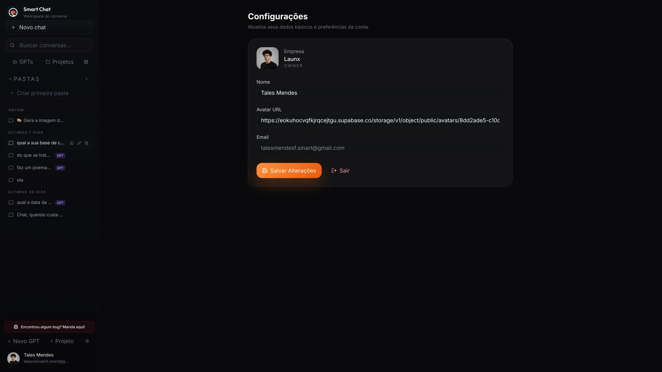 Configurações
